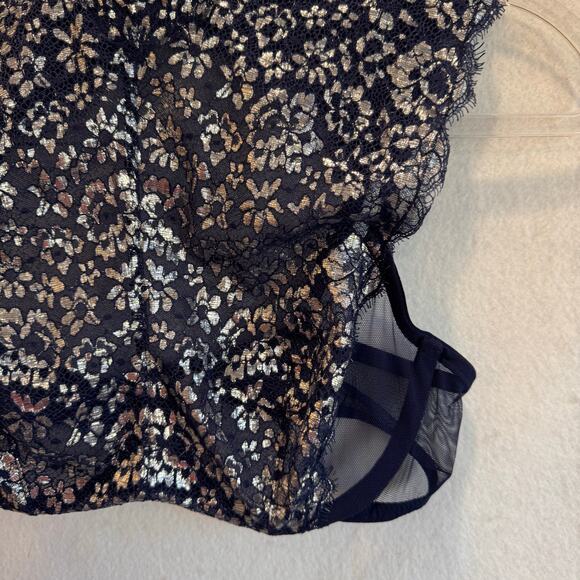 Victoria’s Secret Dream Angels Navy Lace High Neck Bralette Unlined Demi 34C - Picture 4 of 6